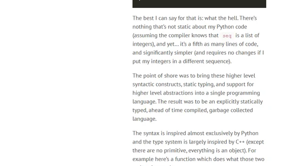 A statically typed language I'd actually want to use