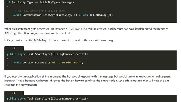 Building Bots with The Microsoft Bot Framework - Part 2