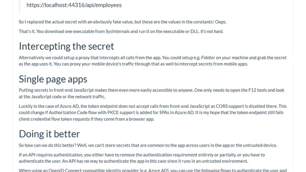 Why you should not put secrets in native applications