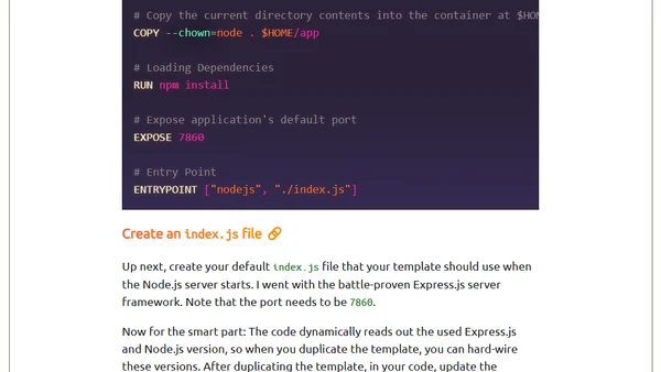 Running Node.js in a Hugging Face Space