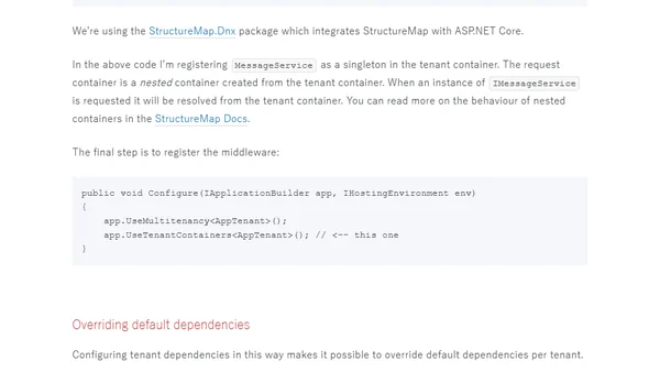 Multi-tenant Dependency Injection in ASP.NET Core