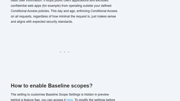 How to Enable Baseline Scope Settings in Conditional Access
