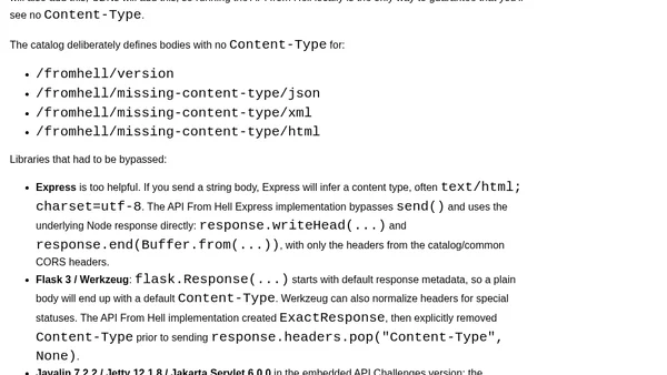 How to write an API From Hell or how to send a bad HTTP Response