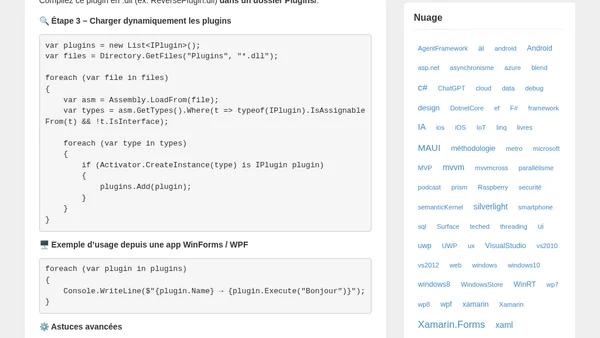 Créer une architecture plugin en .NET pour étendre dynamiquement une application