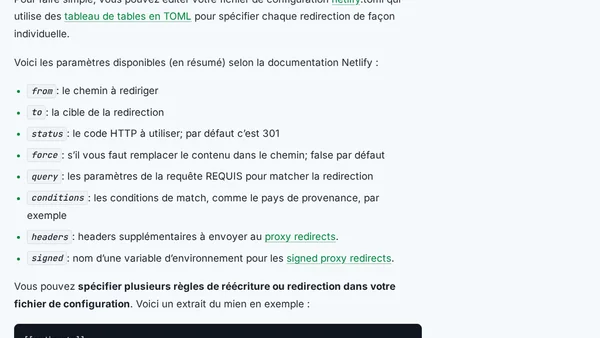 Netlify : paramétrer des redirections/réécritures d’urls simples