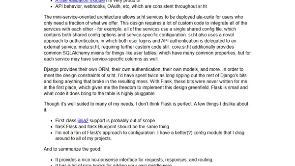 Why I chose Flask to build sr.ht's mini-services