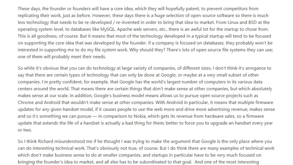 Working on Technology at Startups