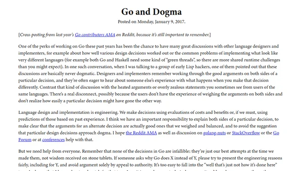 Go and Dogma
