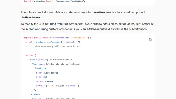 Chat app with React Native (Part 3) - Create Firestore collections to store chat rooms