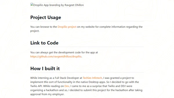 Dropilio - Leveraging Twilio Whatsapp API