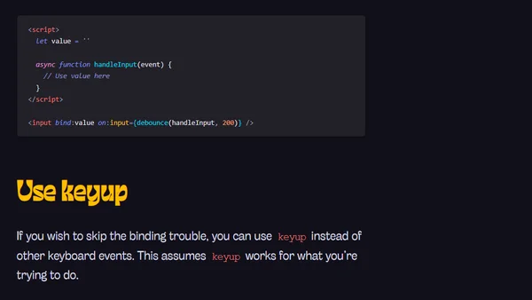 Speed of Svelte reactive bindings vs keyboard events