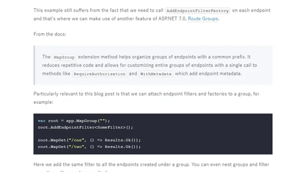 Minimal API validation with ASP.NET 7.0 Endpoint Filters