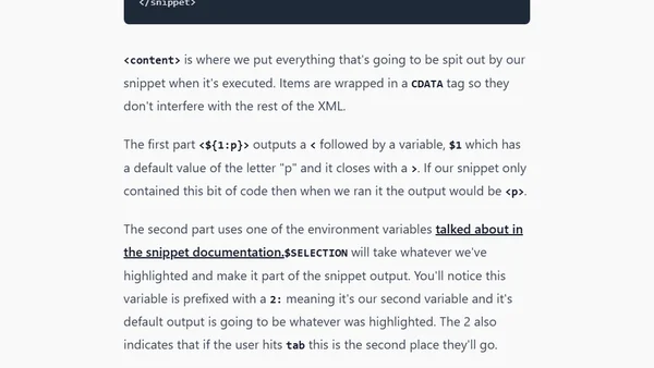 Sublime Snippet Basics