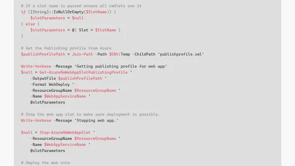 Publish an Azure RM Web App using a Service Principal in PowerShell