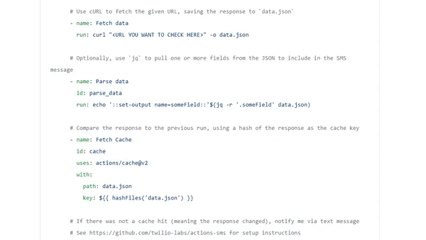 Using GitHub Actions to get notified when an API response (or web page) changes