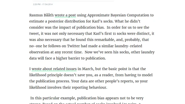 Broman's Socks and the Nature of Scientific Reporting