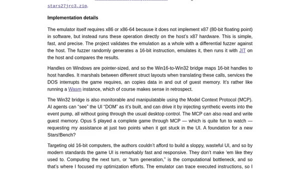 A custom virtual machine for the Stars! 4X game