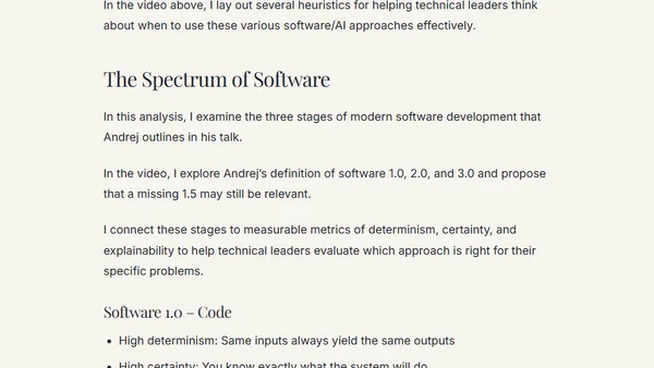 The Strategic Software Decision: Code, Train, or Prompt?