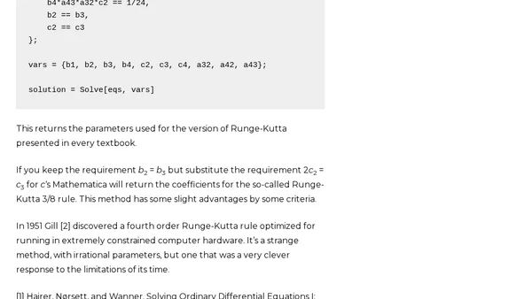 Solving the RK4 design equations