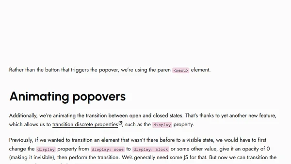 Anchor Positioning and the Popover API for a JS-Free Site Menu