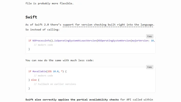 Efficient iOS Version Checking