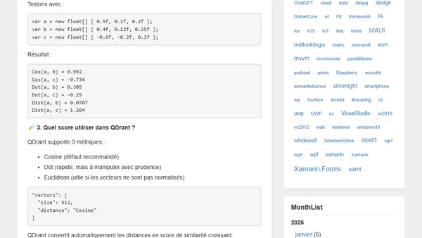 Benchmark des méthodes de similarité : Cosinus, produit scalaire, distance euclidienne