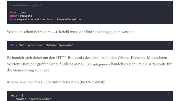 Ollamas API mit Python nutzen