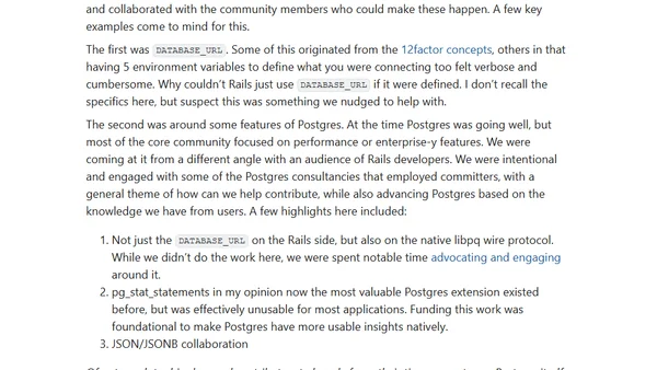 Unfinished Business with Postgres