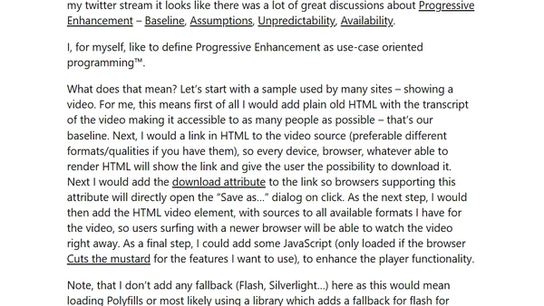 Progressive enhancement is not…