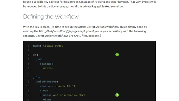 Automatically Deploying a Hugo Website via GitHub Actions