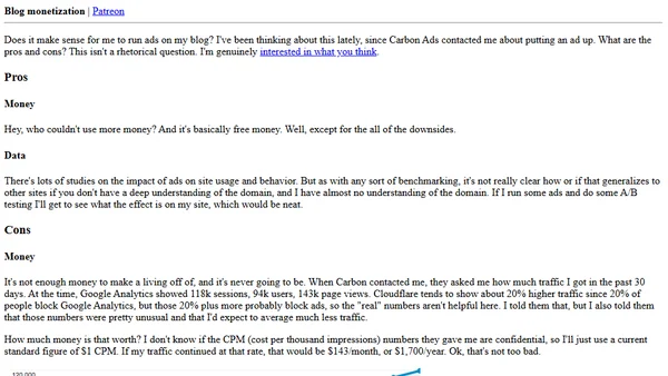 Blog monetization
