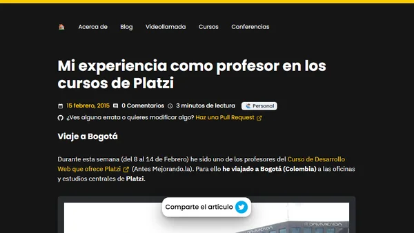 Mi experiencia como profesor en los cursos de Platzi