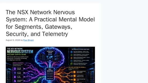 The NSX Network Nervous System: A Practical Mental Model for Segments, Gateways, Security, and Telemetry