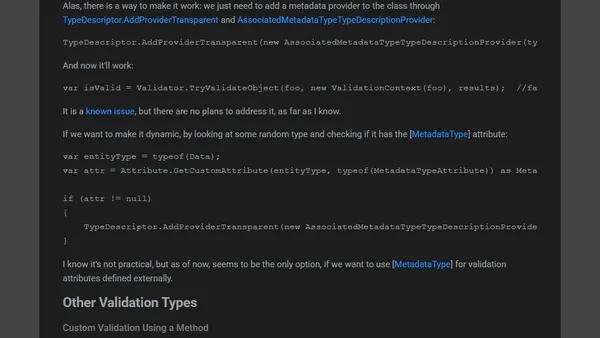 .NET 10 Validation