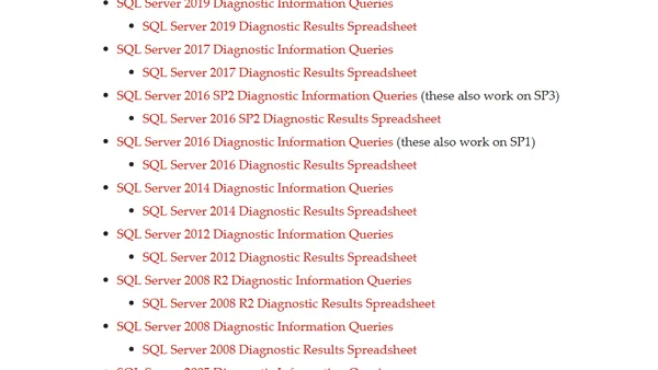 SQL Server Diagnostic Information Queries for May 2026