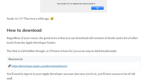How to Download Old Versions of Xcode