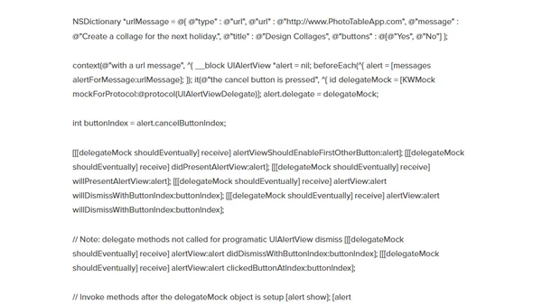 Mocking a UIKit Delegate Protocol with Kiwi