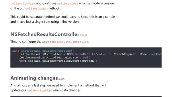 Minimal example of using Diffable Data Source with Core Data