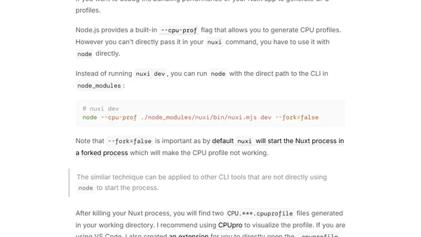CPU Profiling Nuxt