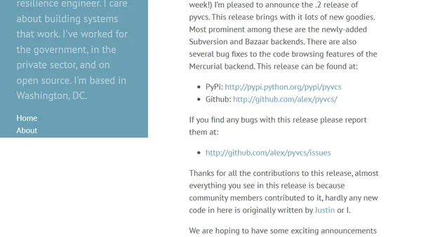 pyvcs .2 released