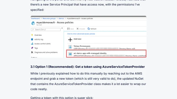 Azure Container Instances - Using Managed Identity to access Key Vault secrets with C#