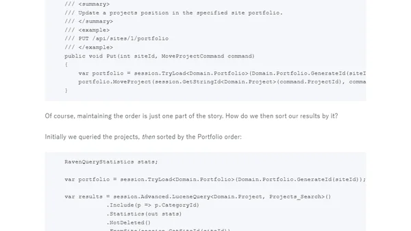 User defined ordering in RavenDB