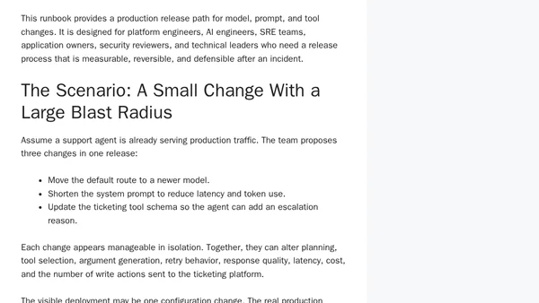 How to Canary and Roll Back Model, Prompt, or Tool Changes Without Breaking Production