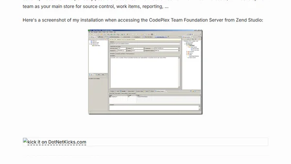 Zend Studio + Teamprise = PHP development with Team Foundation Server