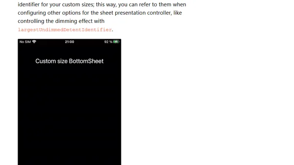 How to configure UIKit bottom sheet with custom size