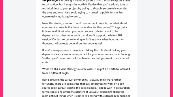 Dealing with dependencies