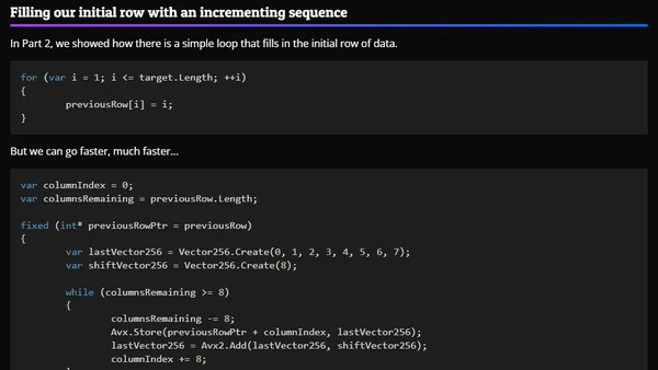 Levenshtein Distance with SIMD