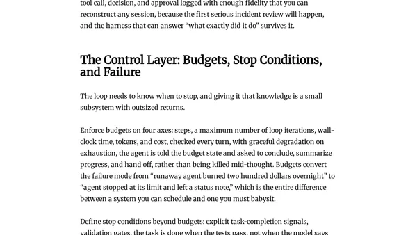 Designing Your Own AI Harness: A Deep Dive Into the Architecture of Agent Loops, Tools, Context, and Control