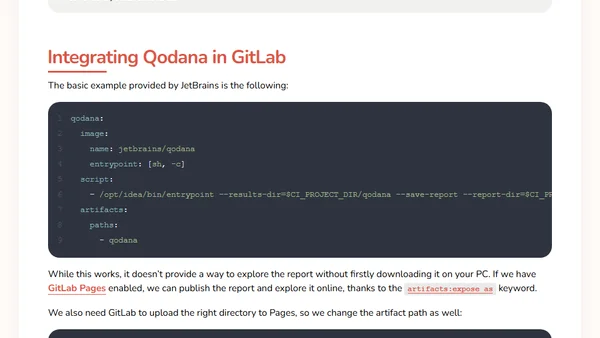 Integrating JetBrains Qodana with GitLab pipelines