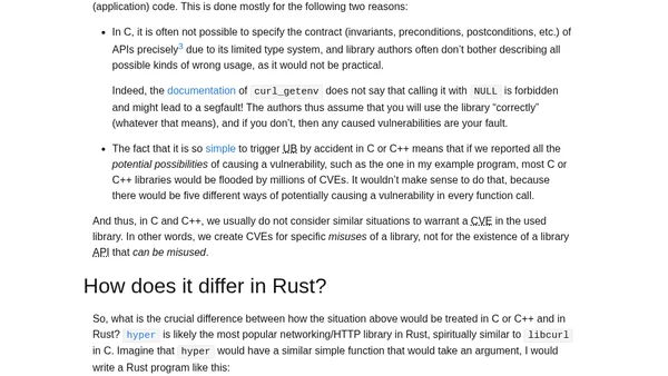 How memory safety CVEs differ between Rust and C/C++